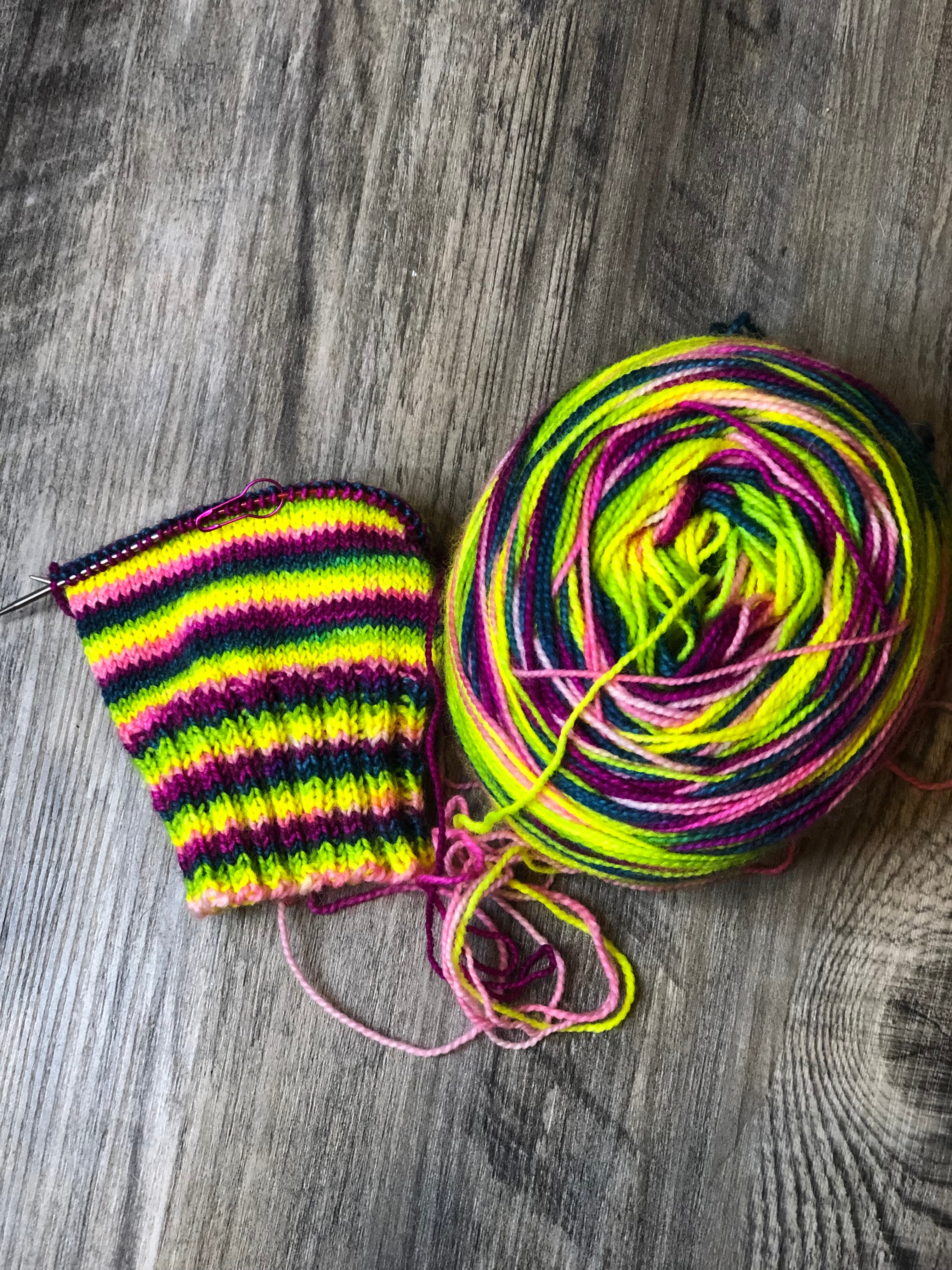 self striping sock yarn