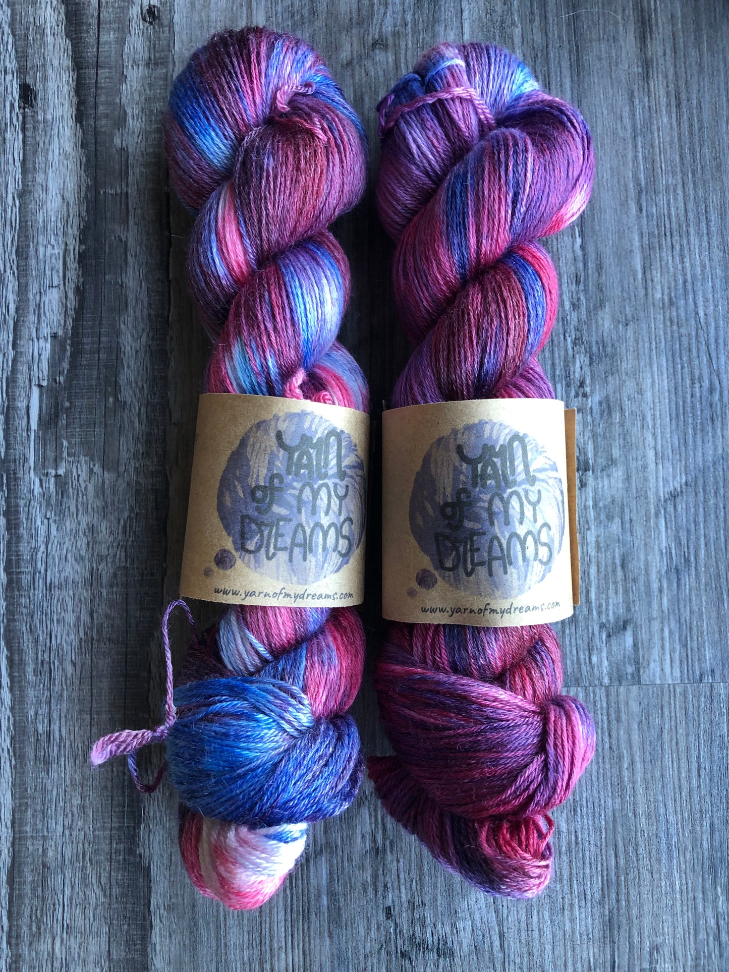 Red, White and Blue Roses - Fingering Sock Weight (Wool/Tencel)