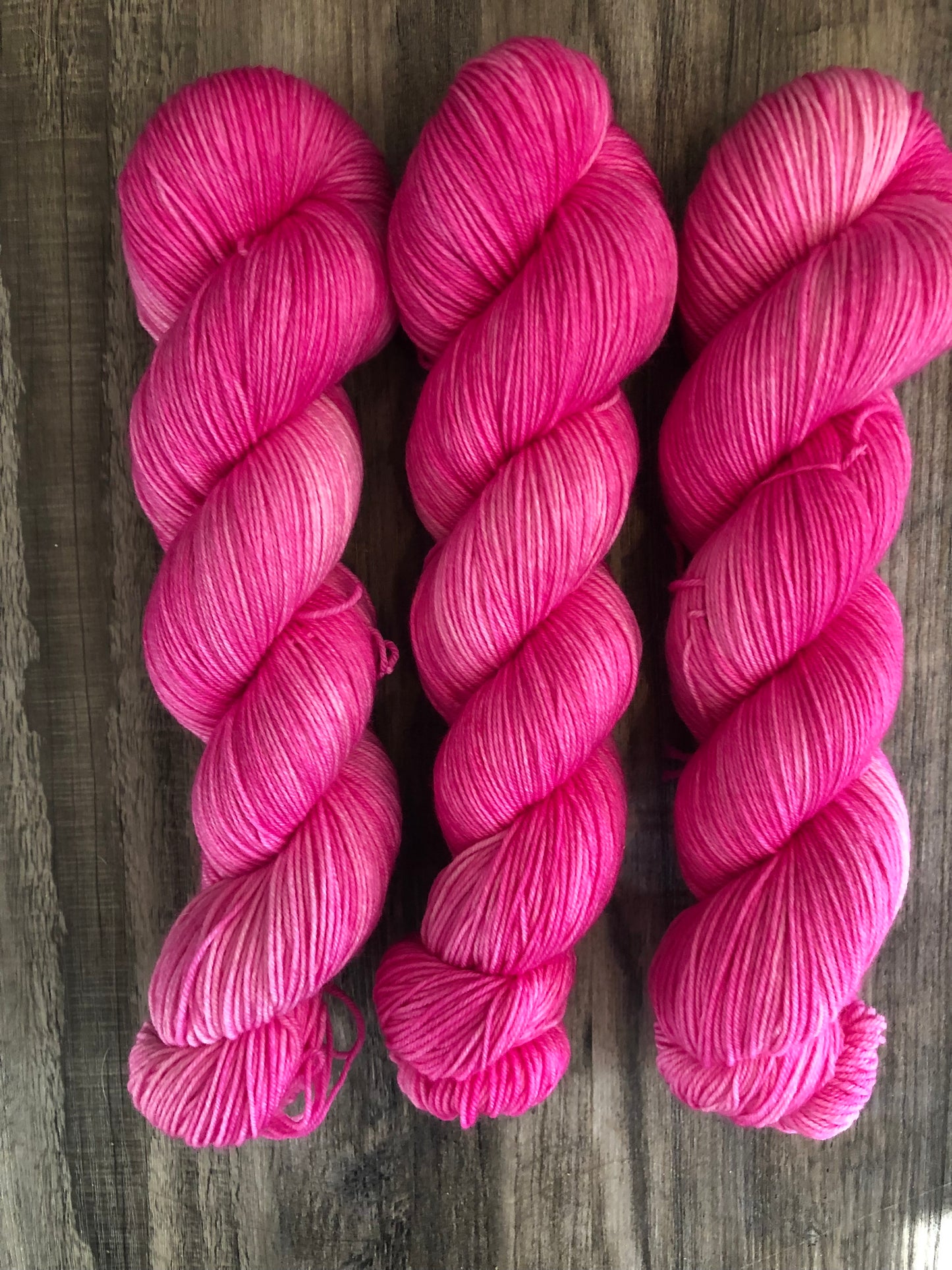 Bubble Gum - Tonal, Semi Solid - Shown in DK and Fingering weight. Available on other bases.  See description for details.